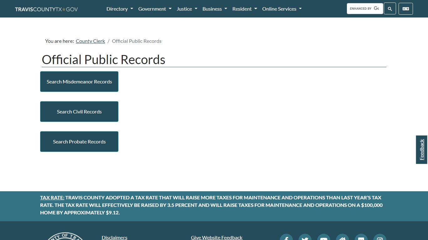 Official Public Records - Travis County, Texas